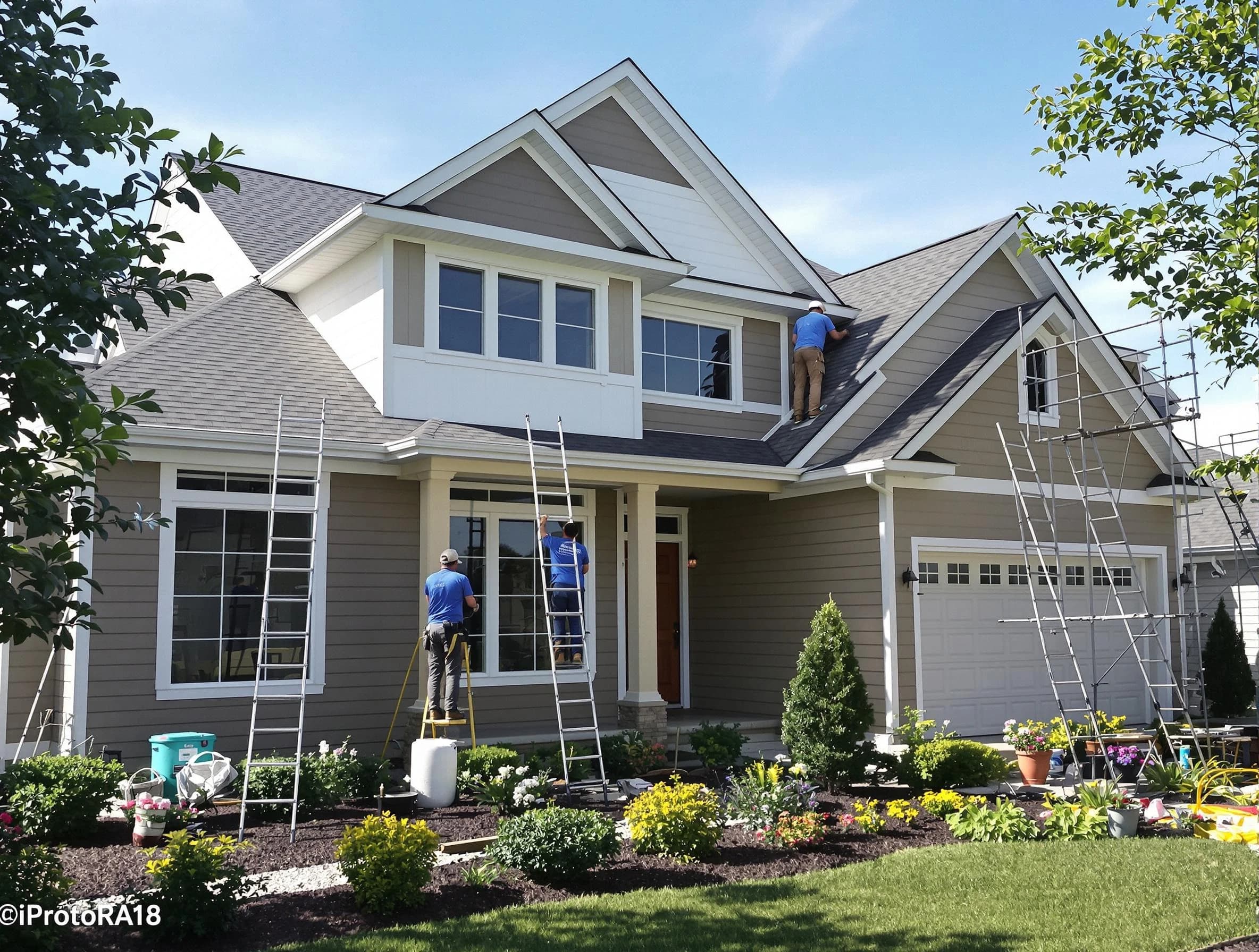 Detailed exterior painting by Elyria House Painters in Elyria