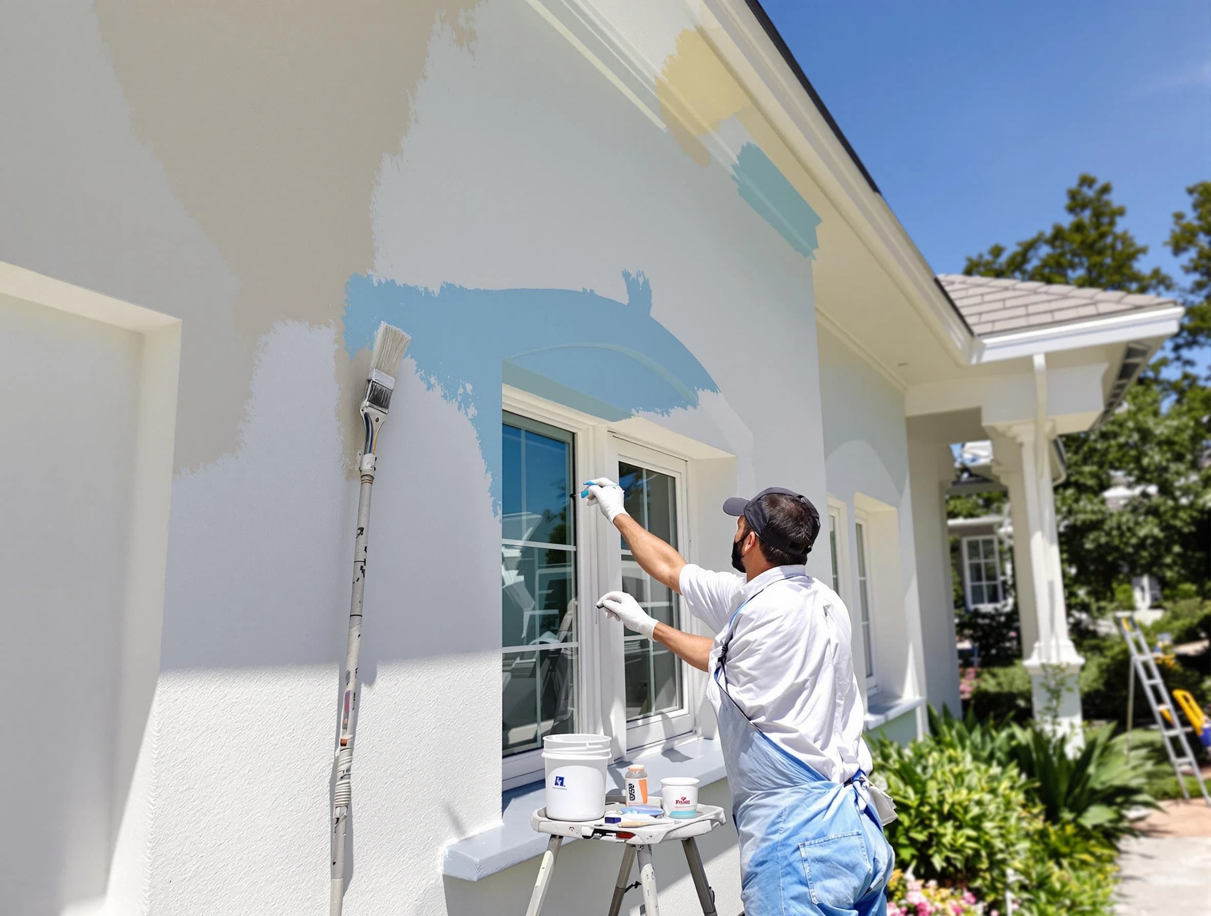 Elyria House Painters professional painting the exterior of a house in Elyria, OH