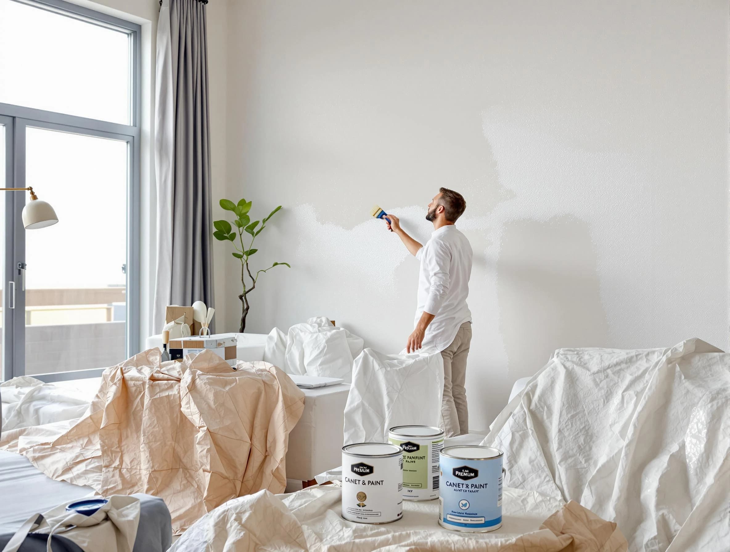 Elyria House Painters team carefully painting an interior wall in Elyria, OH